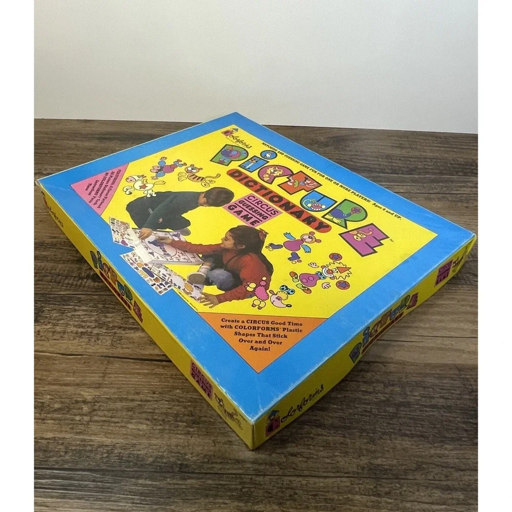 Colorforms Picture Dictionary Circus Guessing Game Playset 1988 Clowns Stickers